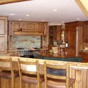 Wooden kitchen design by Home Tech Construction Services